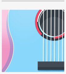 Guitar shape illustration. Gig poster