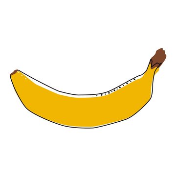 Flat banana isolated vector illustration. Pattern for healthy lifestyle design. Scandinavian style. Vegetarian summer backdrop. Kitchen art. Fresh poster.