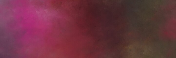 abstract painted art decorative horizontal banner background  with old mauve, moderate pink and dark moderate pink color