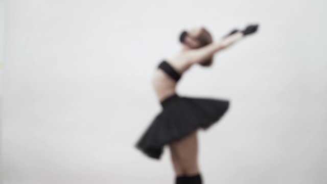 Video recording with blurred person of dancing ballet dancer