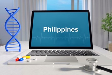 Philippines – Medicine/health. Computer in the office with term on the screen. Science/healthcare