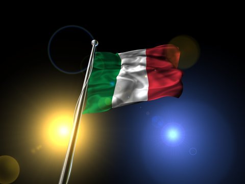 Bandiera italiana su pennone