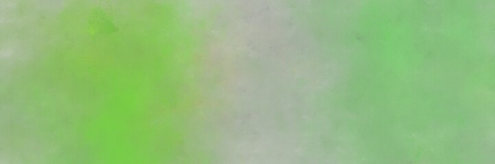 abstract painted art decorative horizontal banner with dark sea green, moderate green and ash gray color