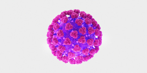 3D coronavirus molecule -modern 3D concept digital illustration. COVID-19, 2019-nCov, 3D render