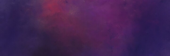 vintage painted art old horizontal banner with very dark violet, old mauve and very dark magenta color