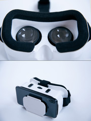 virtual reality glasses close-up on a white background