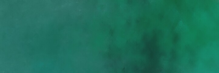 painted retro horizontal texture background  with teal green, very dark blue and sea green color