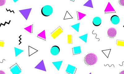 Memphis Seamless Pattern. Fun Background. Vector
