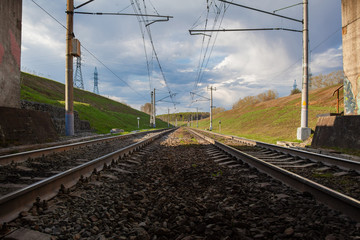 View from the tunnel to the far-reaching railways