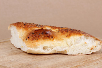 Ramadan Pita (Ramazan Pidesi) Traditional Turkish bread for holy month Ramadan.