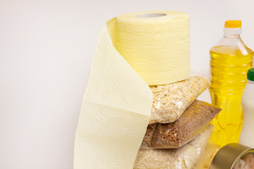 Donation Concept. Food Donation. Banner. Copyspace
