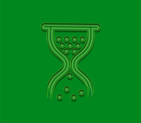 Hourglass mouse symbol with Abstract flat colorful line pattern vector illustration.