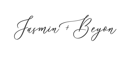 Jasmin Beyon - calligraphic monogram with smooth lines.