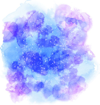 Watercolor Blue Vector. Paint Splash Texture For Background. 