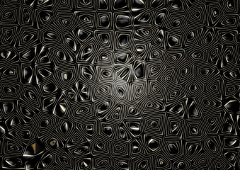 A 3D rendering of black and white geometry polygon pattern
