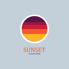 isolated round shape sunset vector logo