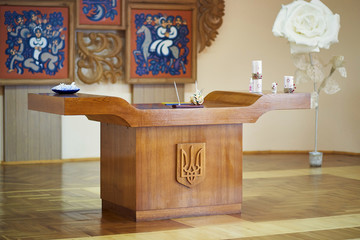 Ceremonial table before the wedding ceremony