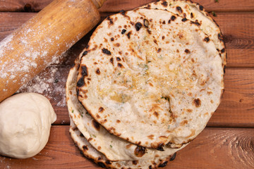 indian bread lavash on the table