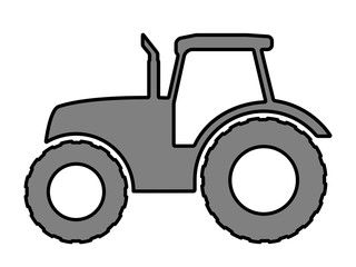 Tractor silhouette on a white background.
