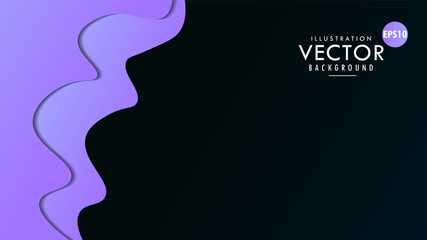 Abstract Color 3D Minimal Paper Cut Wavy Liquid Art Illustration Background Wallpaper, Vector Design With Side Space. Eps10