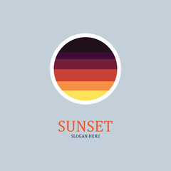 isolated round shape sunset vector logo