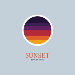 isolated round shape sunset vector logo