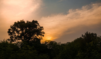 sunset in the mountains