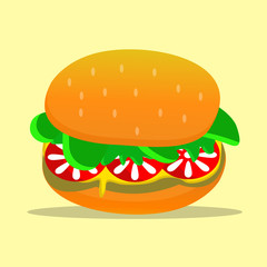 Ilustration Vektor Graphic of  Hamburger Food