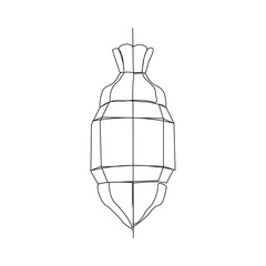 continuous line drawing of islamic lantern. Single line art of ramadan kareem greeting card concept. Vector illustration