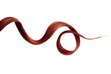 Henna hair wavy stripe on white, isolated