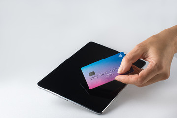 Payment by card for purchases made through online technology