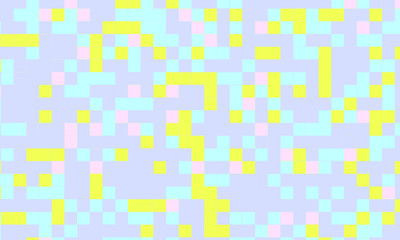 Abstract square pixel mosaic colorful background geometric seamless pattern in pastel colors. 8 bit