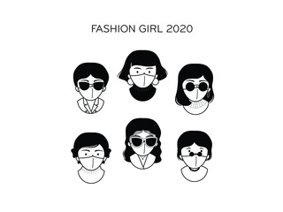 Fashion girl in 2020, fashion girl with mask