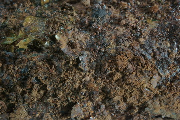 Rust on an old battery, macro