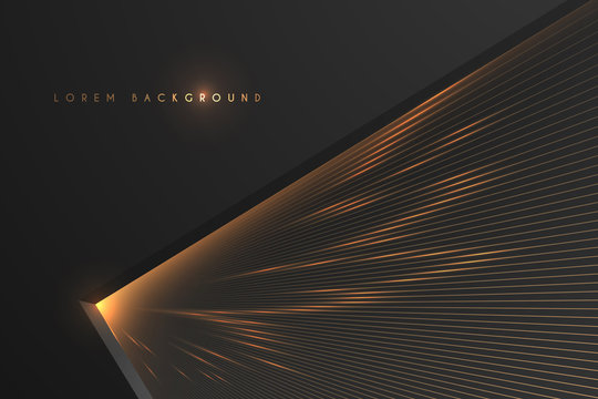 Abstract geometric black and gold lines background