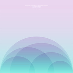 Abstract colorful pastel gradient with half circle transparent overlays by pink, purple, green colors. Vector illustration modern background.