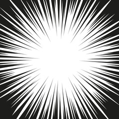 Obraz premium Radial speed line burst in retro style on light background. Design template vector. Retro vintage style. Burst symbol template. Comic Book Design Element. Retro bright backdrop. Halftone effect.