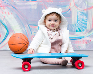 Fototapeta premium Urban look baby making sport