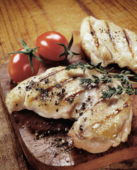 grilled chicken breast and cherry tomato