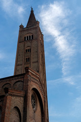 Fototapeta na wymiar Facade of San Mercuriale church in Forli, Emilia Romagna