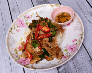 Thai food mixed dishes 