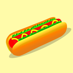 Ilustration Vektor Graphic of  Hot Dog Food
