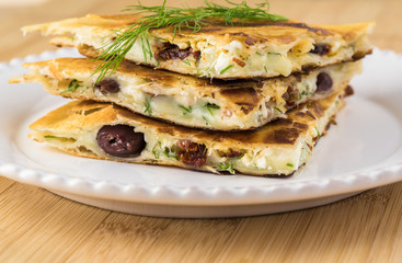 Mediterranean style quesadillas.