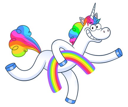 Running unicorn with rainbow