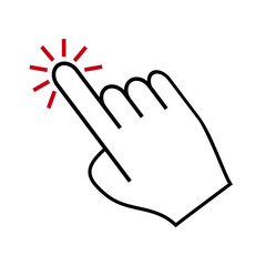 Hand Cursor icon. Mouse click. Vector illustration