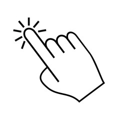 Hand Cursor icon. Mouse click. Vector illustration