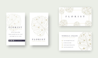 minimal Floral logo with business card template