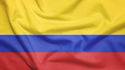 Colombia flag with fabric texture