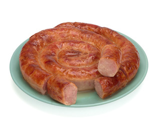 Grilled homemade sausage ring