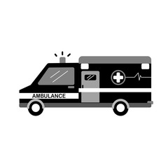 ambulance icon vector on white background. Silhouette vector design. Illustration vector style.